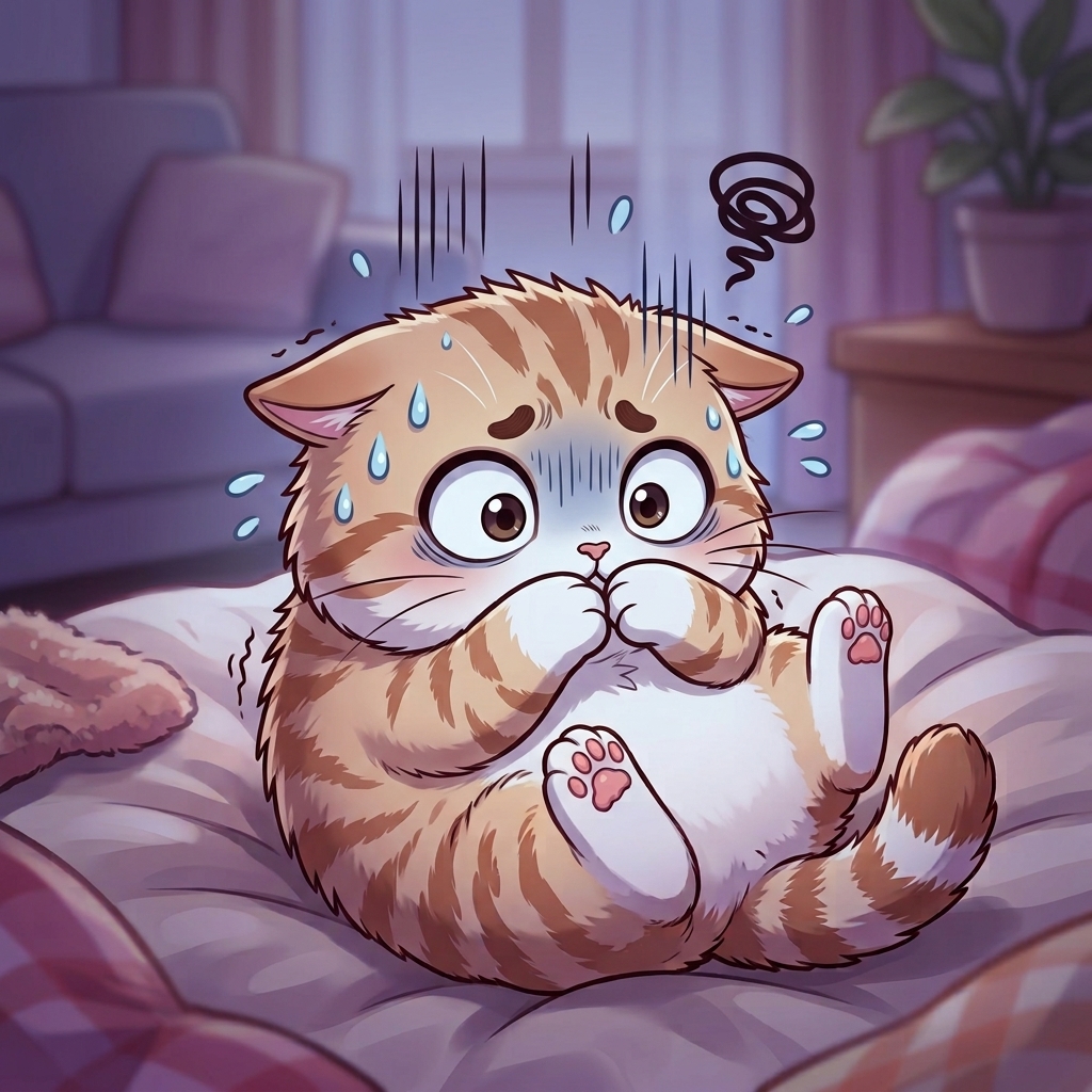 怒っている猫