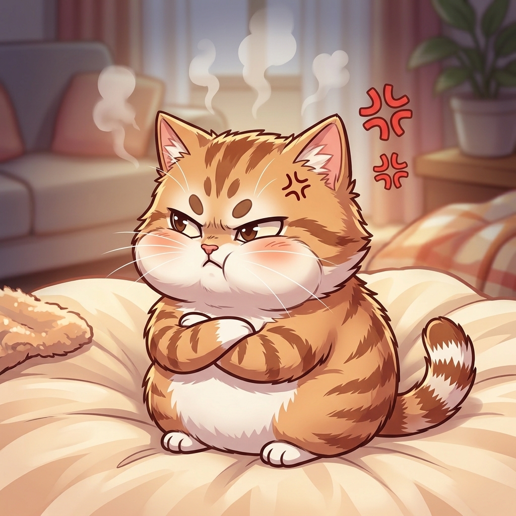 威嚇する猫