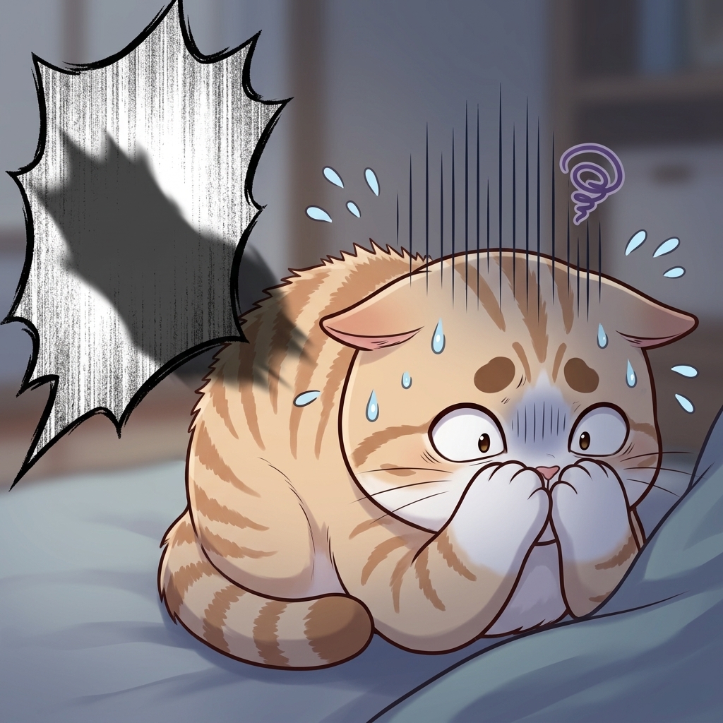 ムッとする猫